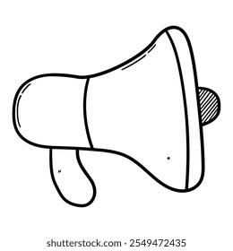 Altavoz dibujado a mano del doodle aislado en el fondo blanco. Ilustración vectorial.