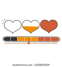 hand drawn doodle doodle love indicator meter
