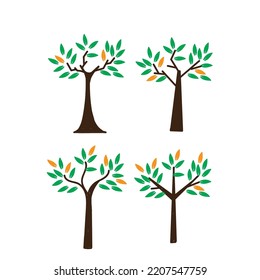 vector de ilustración de árbol de folios dibujado a mano