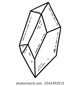 Handgezeichneter Doodle-Zauberkristall, einzeln auf weißem Hintergrund. Vektorgrafik.