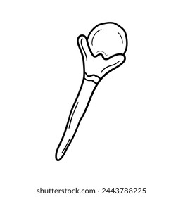 Hand drawn doodle magic staff isolated on white background. Vector illustration.