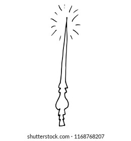 Hand drawn doodle magic wand.Perfect for invitation, greeting card, coloring book, textile print.