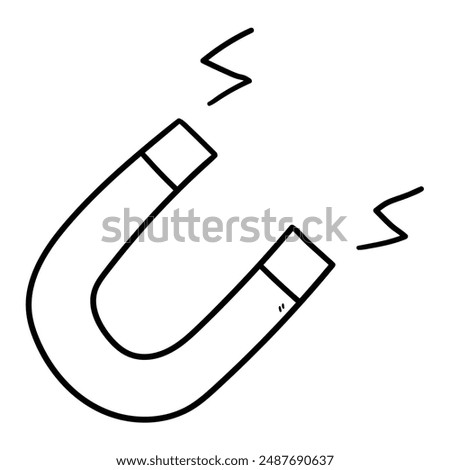 Hand drawn doodle magnet isolated on white background. Vector illustration.