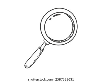 Hand drawn doodle magnifying glass icon, magnifying glass zoom zoom icon