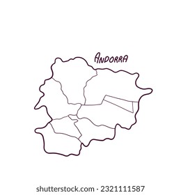 Hand Drawn Doodle Map Of Andorra. Vector Illustration