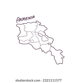 Hand Drawn Doodle Map Of Armenia. Vector Illustration svg