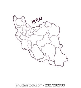 Hand Drawn Doodle Map Of Iran. Vector Illustration