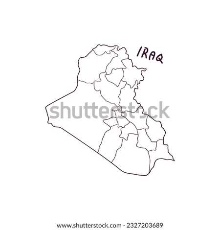 Hand Drawn Doodle Map Of Iraq. Vector Illustration