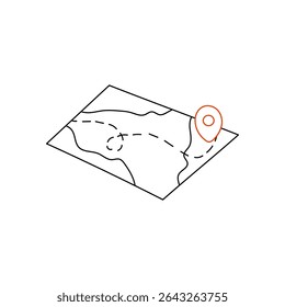 Dibujado a mano doodle mapa aislado en un fondo blanco