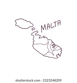 Hand Drawn Doodle Map Of Malta. Vector Illustration