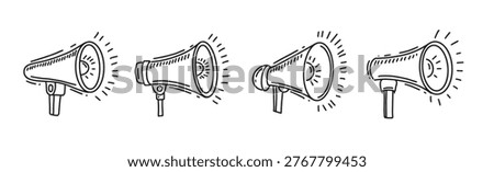 Hand drawn doodle megaphone illustration	