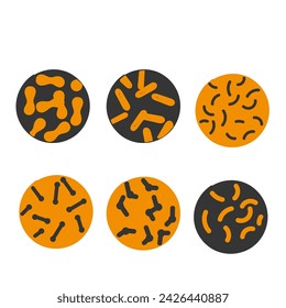 hand drawn doodle microbes bacteria probiotics illustration collection