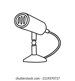 hand drawn doodle microphone. vector illustration on a white background.