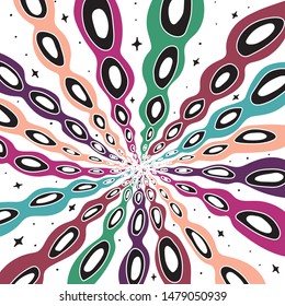 Hand Drawn Doodle minimal eye art card in the space. Illustrations Drawing in Sketch for textile, print, postcard, text, invitation, poster, background, book, t-shirt, wallpaper