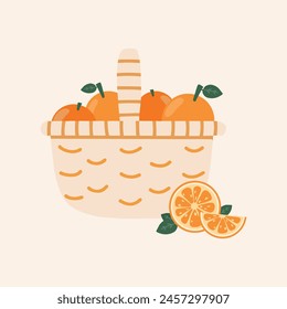 hand drawn doodle minimal flat style illustration vector of cute isolated orange design. For poster, sticker, banner, artwork, social media