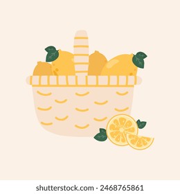garabato dibujado a mano ilustración de estilo plano minimalista Vector de lindo diseño de limón aislado. Para póster, pegatina, Anuncio, obra de arte, redes sociales