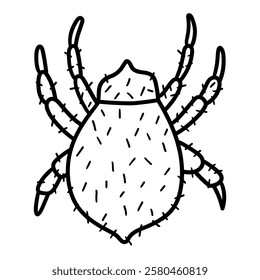 Hand drawn doodle mite isolated on white background. Vector illustration.