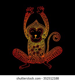  hand drawn doodle monkey
