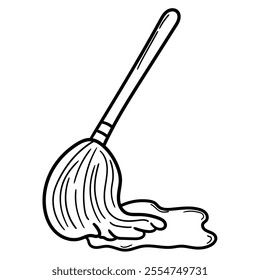 Hand drawn doodle mop isolated on a white background. Vector illustration.