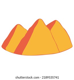 Handgezeichneter Doodle-Berg einzeln auf weißem Hintergrund.