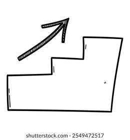 Hand drawn doodle move up career ladder isolated on white background. Vector illustration.
