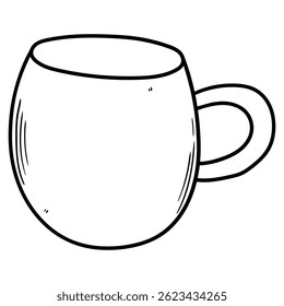 Hand drawn doodle mug isolated on white background. Vector illustration.