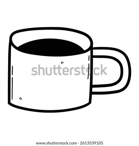 Hand drawn doodle mug of tea or coffee isolated on white background. Vector illustration.