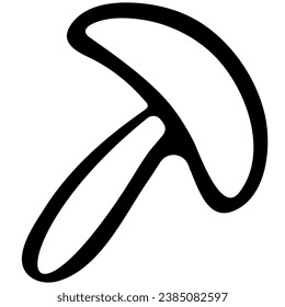 Hand drawn doodle mushroom. Black sketch isolated on white background