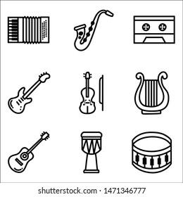 Hand drawn doodle music instrument. Vector illustration for wallpaper.