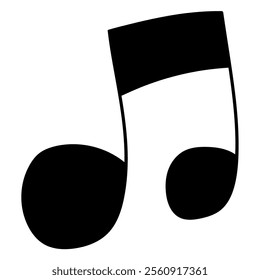 Hand drawn doodle musical note isolated on a white background. Vector illustration.