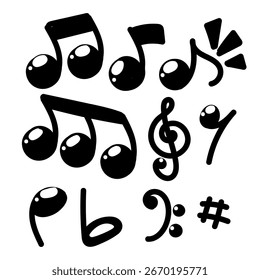 hand drawn doodle musical note collection illustration sketch