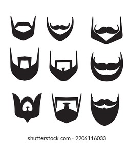 hand drawn doodle mustache beard illustration vector collection