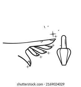 hand drawn doodle nail care illustration icon vector