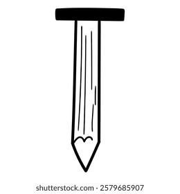 Hand drawn doodle nail isolated on white background. Vector illustration.