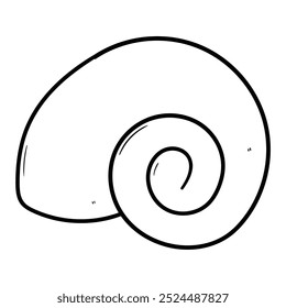 Hand drawn doodle nautilus shell isolated on white background. Vector illustration.