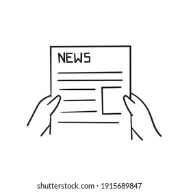 hand drawn doodle news icon illustration vector
