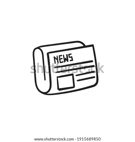 hand drawn doodle news icon illustration vector