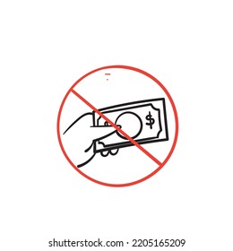 hand drawn doodle no bribery sign illustration vector