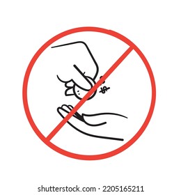 hand drawn doodle no bribery sign illustration vector