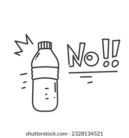 handgezeichnete Doodle auf Plastikflaschen, Vektorgrafik
