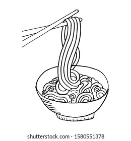 Hand drawn doodle Noodle background