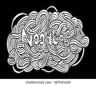 Hand drawn doodle noodles