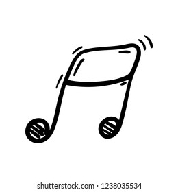 Hand drawn doodle note icon. Black sketch. Sign symbol. Decoration element. Isolated on white background. Flat design. Vector illustration.