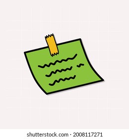 Hand drawn doodle notepaper for messages, vector illustration.