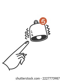 hand drawn doodle Notification bell icon illustration vector