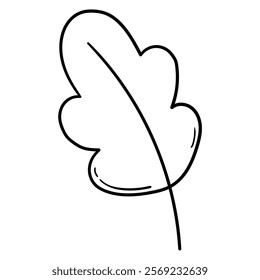 Hand drawn doodle oak leaf isolated on white background. Vector illustration.