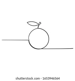 dibujo a mano dibujo de la fruta naranja con estilo de caricatura de arte lineal