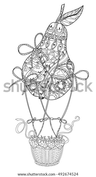 Hand Drawn Doodle Outline Pear Air Stock Vector Royalty Free