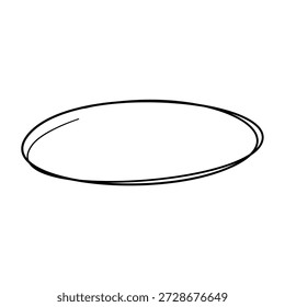 Dibujado a mano Doodle Oval. Elemento de resaltado. Ilustración vectorial