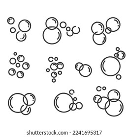 hand drawn doodle oxygen bubble soap illustration vector